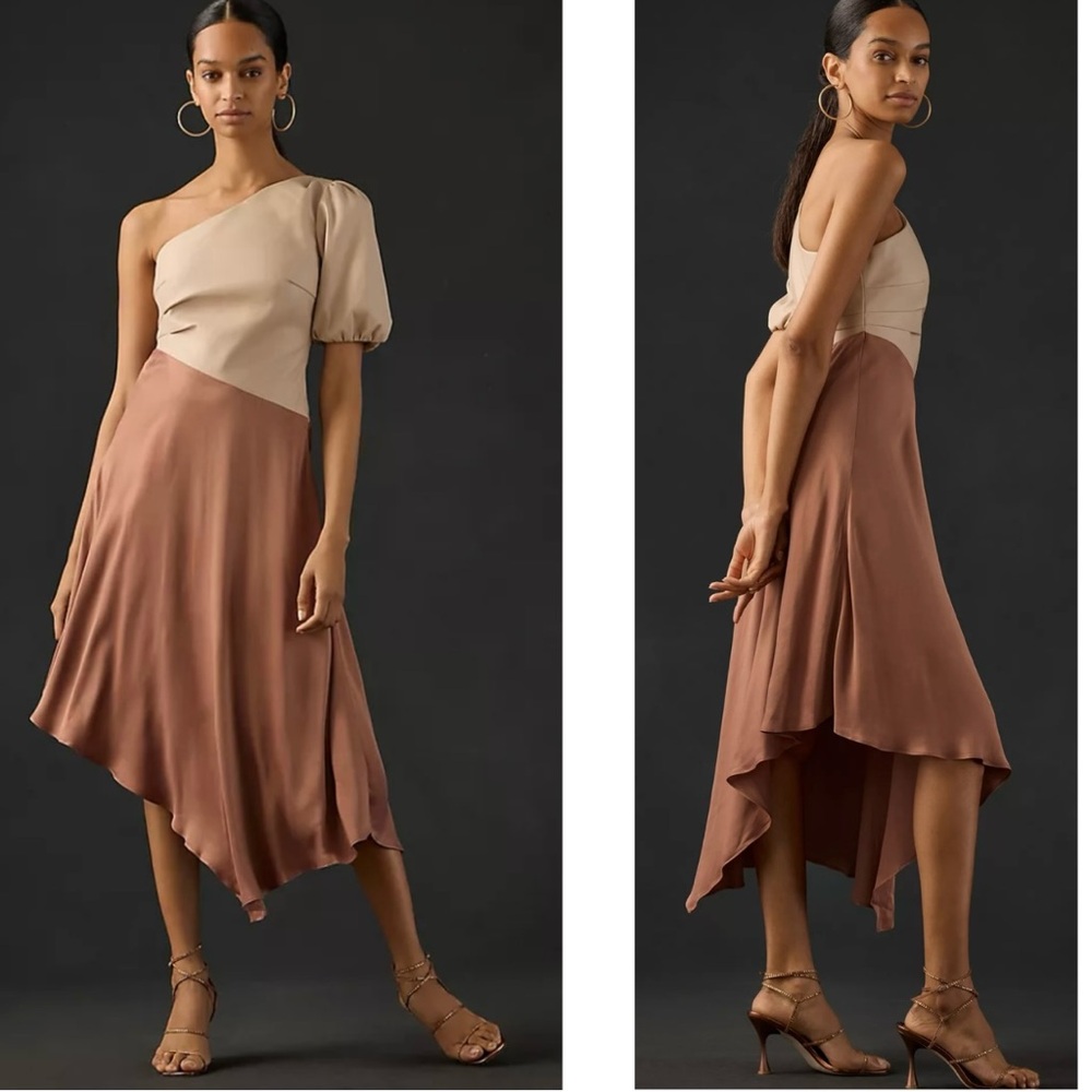 New Anthropologie Faux Leather  Midi Dress